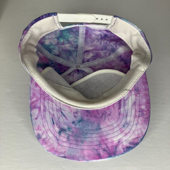 Vintage Purple Tie Dye London Embroidered Snapback Adjustable Hat - Picture 6 of 8